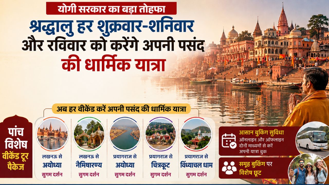 योगी सरकार का बड़ा तोहफा, अब श्रद्धालु हर शुक्रवार-शनिवार और रविवार को करेंगे अपनी पसंद की धार्मिक यात्रा