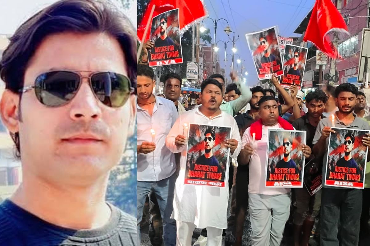 भरत तिवारी एनकाउंटर के विरोध में सीवान में निकला कैंडल मार्च, भाकपा-माले और आइसा ने उठाए सवाल