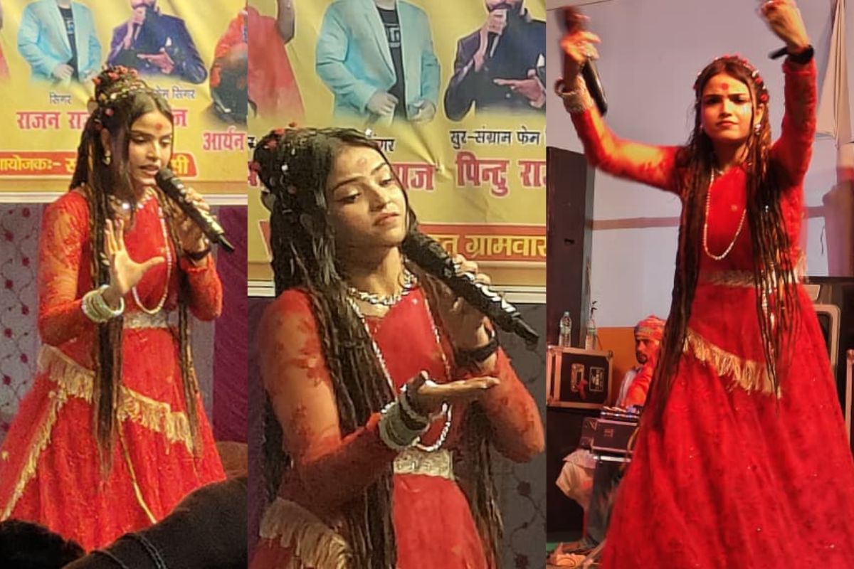 देवघर की भजन गायिका पल्लवी झा के भजनों पर झूमे श्रद्धालु, नवनिर्मित भगवती मंदिर में प्राण प्रतिष्ठा के बाद भव्य भक्ति जागरण का आयोजन