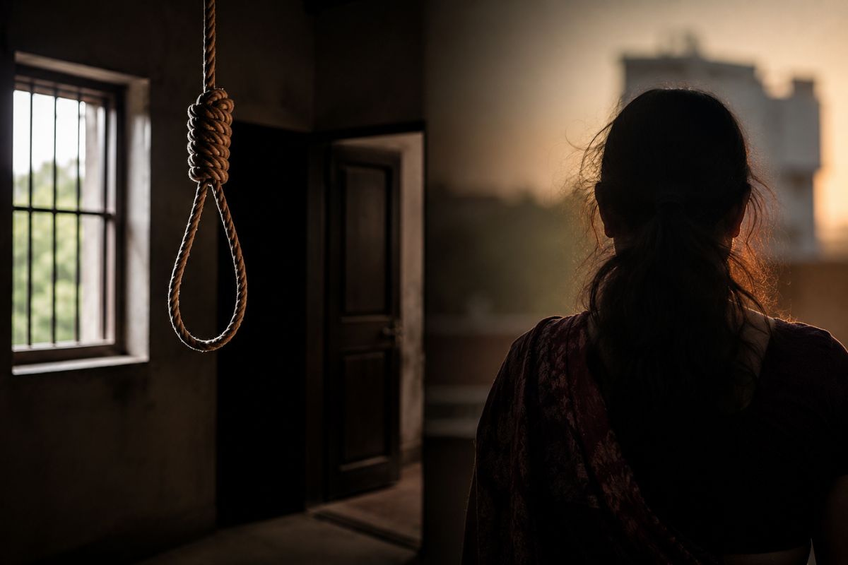 कैमूर: काम से लौटा पति तो उड़ गए होश, फंदे से लटका मिला पत्नी का शव; मासूम के सिर से उठा मां का साया