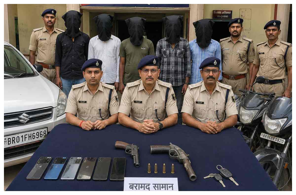 Motihari Police Action: लूट की बड़ी साजिश नाकाम, हथियारों के साथ 5 अपराधी गिरफ्तार
