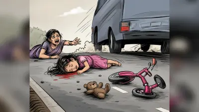 अज्ञात वाहन की ठोकर से तीन वर्षीय बच्ची की मौत, मां घायल