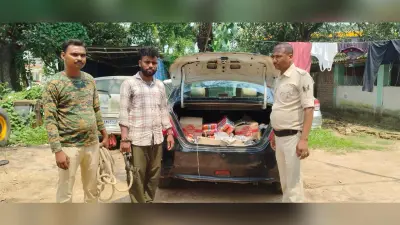 कार से 207.78 लीटर शराब बरामद, तस्कर गिरफ्तार