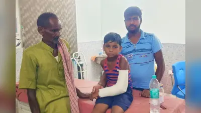 कटोरिया में दोस्तों के साथ खेल रहा था किशोर, 10 फीट ऊंची चहारदीवारी से गिरा, टूट गयी हाथ की हड्डी