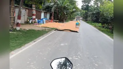 गोपालपुर के लोगों की आदत ले लेगी किसी की जान, सड़क पर मक्का कर रहा खतरे का इशारा