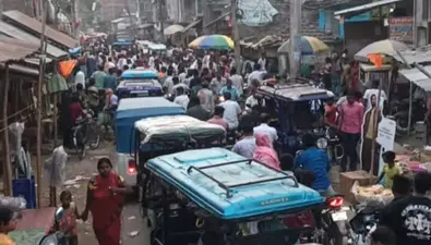 अमदाबाद नगर पंचायत की मुख्य बाजार पर जाम का कहर