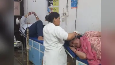 टायर फटने से अनियंत्रित कार पेड़ से टकराया, पांच घायल