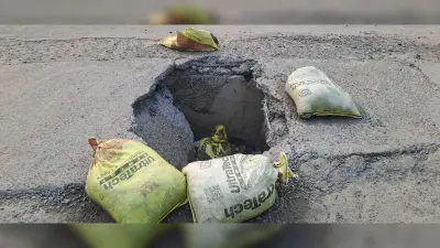 हाइवे किनारे बना नाला का कई स्थानों पर टूटा प्लेट, हादसे की बनी है संभावना