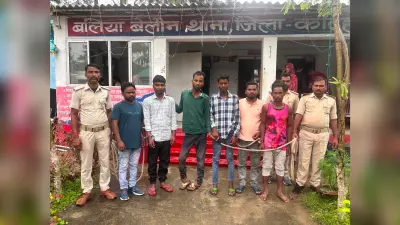 बलिया बेलौन में छह शराबियों को किया गिरफ्तार