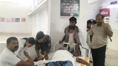 खजूरीगड़िया मोड़ के पास हादसे में युवक सहित दो लोग हुए जख्मी