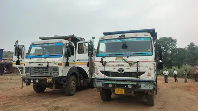 Giridih News :पत्थर खदान में छापेमारी, हाइवा, पोकलेन व ड्रिल मशीन जब्त