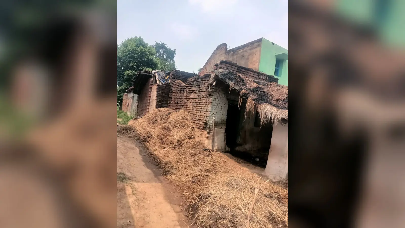 बड़ा केंदुआ गांव में आग लगने से फूस का घर जलकर राख