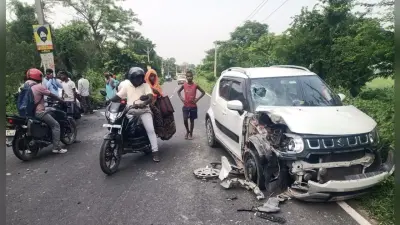 धमदाहा-पूर्णिया स्टेट हाईवे पर कार-बाइक की टक्कर में नगर पंचायत के सफाईकर्मी की मौत