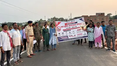 मारगोमुंडा: दौड़ के जरिये युवाओं ने दिया नशा छोड़ने का संदेश