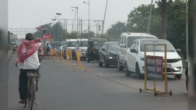 सप्ताह भर बाद फिर विक्रमशिला पुल पर जाम, वाहनों की लंबी कतार से यात्रियों की बढ़ी परेशानी