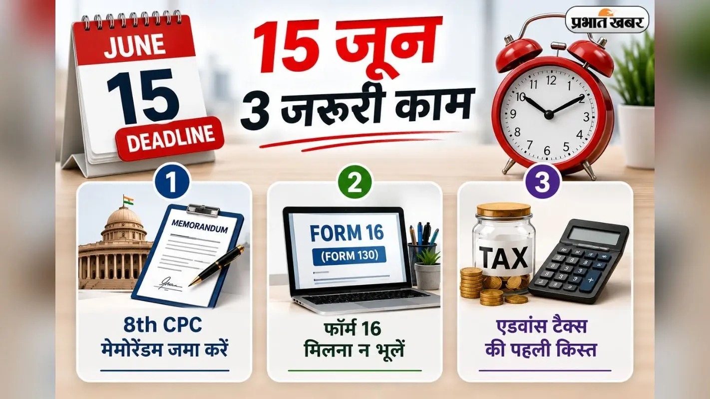 15 जून की बड़ी डेडलाइन, एडवांस टैक्स से लेकर 8वें वेतन आयोग तक, आज ही निपटा लें ये जरूरी काम