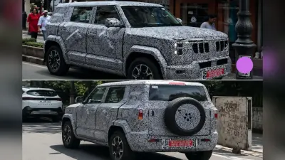 Mahindra की नई SUV लॉन्च के करीब! टेस्टिंग में दिखीं प्रोडक्शन LED हेडलाइट्स