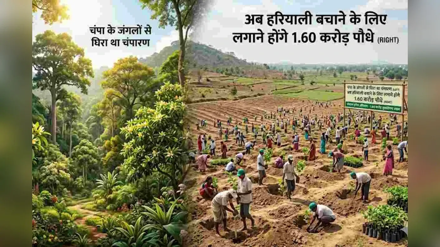 Motihari News: कभी चंपा के जंगलों से घिरा था चंपारण, अब हरियाली बचाने के लिए लगाने होंगे 1.60 करोड़ पौधे