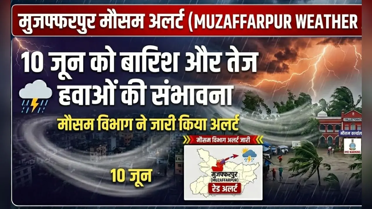 Muzaffarpur Weather Alert: 10 जून को बारिश और तेज हवाओं की संभावना, मौसम विभाग ने जारी किया अलर्ट