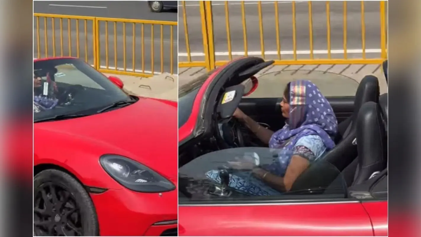 सिर पर दुपट्टा, हाथ में पोर्शे की स्टीयरिंग… इंटरनेट पर छाया ‘देसी बैडी’ का वीडियो
