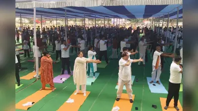 अंतरराष्ट्रीय योग दिवस पर डोमचांच में योगाभ्यास, केंद्रीय मंत्री अन्नपूर्णा देवी हुई शामिल