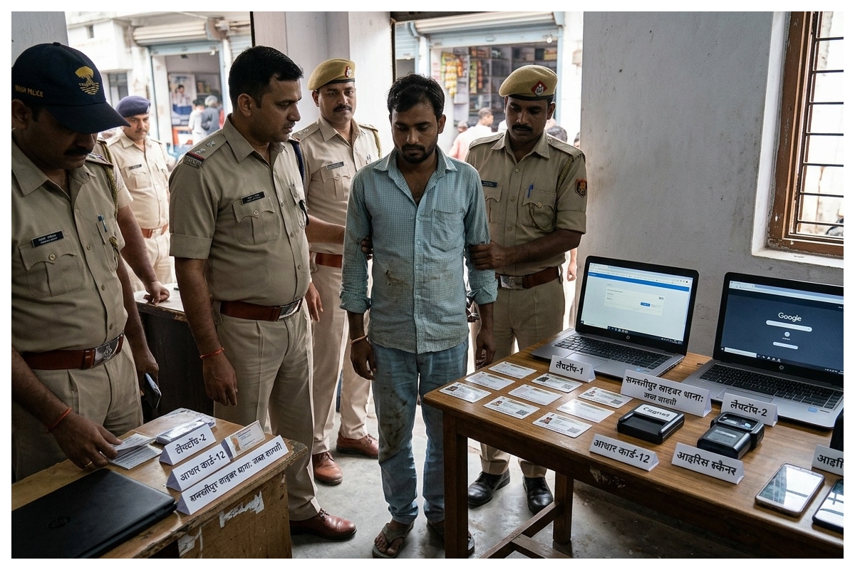 Samastipur: ताजपुर में फर्जी आधार केंद्र का भंडाफोड़, साइबर पुलिस ने एक आरोपी को किया गिरफ्तार