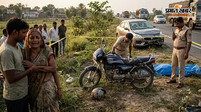 एनएच-27 पर भीषण सड़क हादसा: तेज रफ्तार कार ने बाइक को कुचला,एक की मौत,दूसरा गंभीर