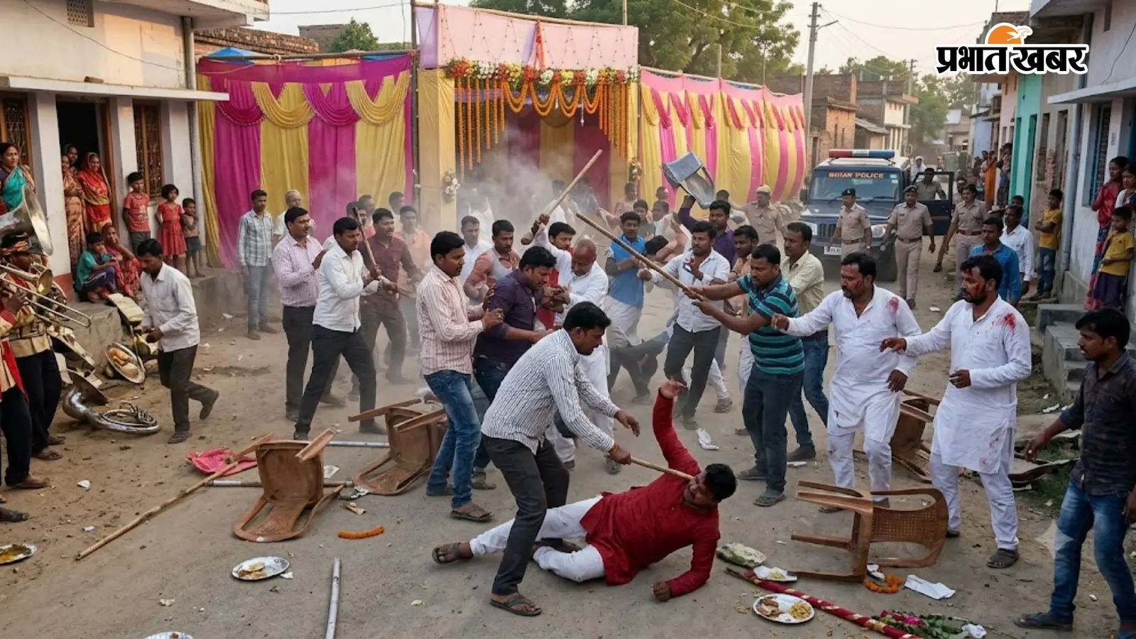 जहानाबाद के सलारपुर में बाराती व शराती पक्ष के बीच जमकर मारपीट