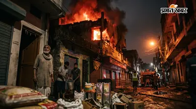 वैशाली के बिदुपुर में शॉर्ट सर्किट से किराना दुकान में भीषण आग, 5 लाख का सामान जलकर राख