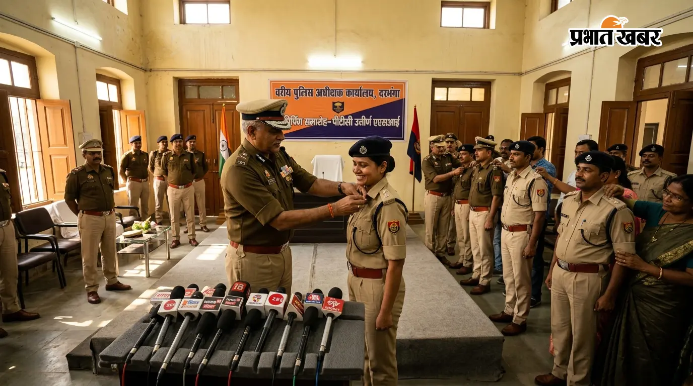 पिपिंग समारोह में 22 सहायक अवर निरीक्षकों को मिला प्रमोशन, एसएसपी ने पहनाए स्टार