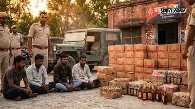 मधुबन में पुलिस की बड़ी कार्रवाई, 21 कार्टन अंग्रेजी शराब के साथ पांच तस्कर गिरफ्तार