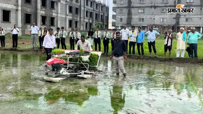 सासाराम : राइस ट्रांसप्लांटर से शुरू हुई धान की रोपनी, 80% तक घटेगी मजदूरों पर निर्भरता