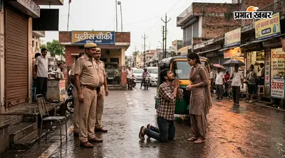 रिमझिम फुहारों के बीच 'वो' की एंट्री, बीच सड़क पर प्रेमी ने जोड़े हाथ, पुलिस के डर से भीगा 'रोमांस'