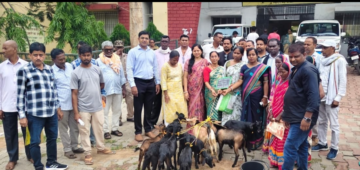 सिल्ली में बकरियों का वितरण किया गया