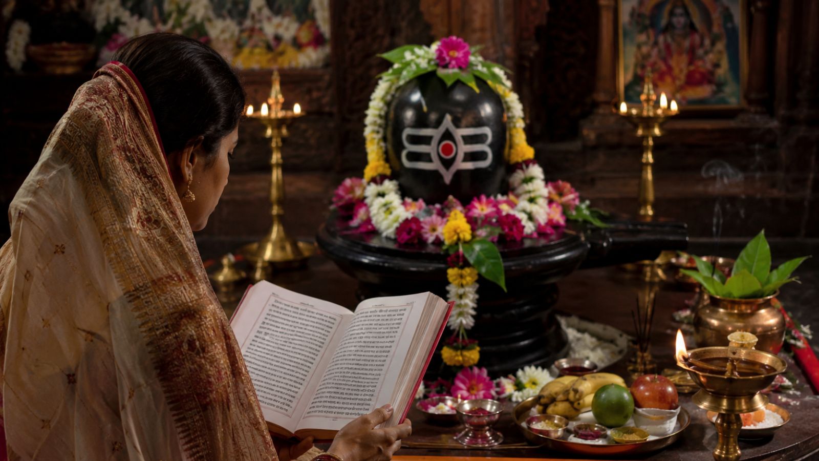 चालीसा का पाठ करते हुई महिला की सांकेतिक तस्वीर (एआई)
