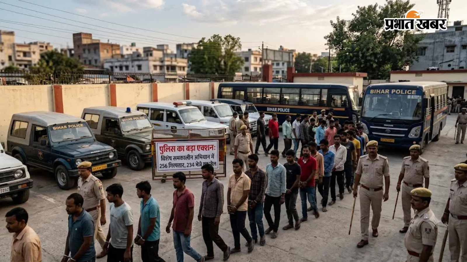 पुलिस का बड़ा एक्शन: विशेष समकालीन अभियान में 256 गिरफ्तार, 234 भेजे गए जेल