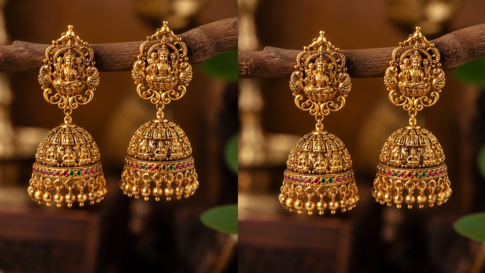 Temple Design Gold Jhumka(AI Image)