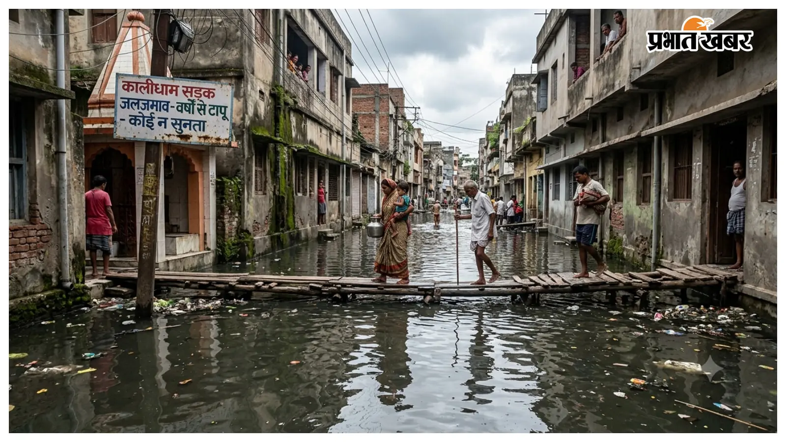 वर्षों से जलजमाव और जर्जर सड़क से परेशान कालीधाम के लोग, सड़क निर्माण की मांग तेज