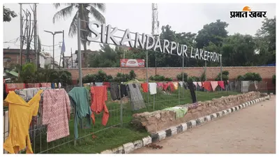 उद्घाटन के दूसरे दिन ही मरीन ड्राइव बना धोबी घाट, लेक फ्रंट पर सूखते मिले कपड़े