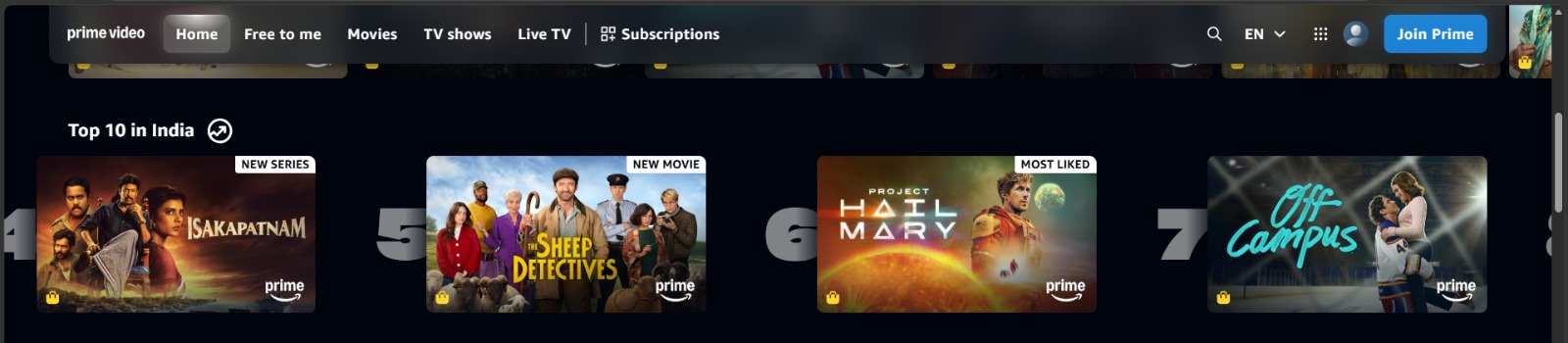 Amazon Prime Video Top 10 movies and web series