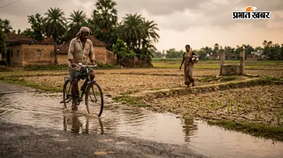 कमतौल में मौसम का बदला मिजाज, रिमझिम बारिश से खेत अब भी प्यासे, सड़कों पर बढ़ा जलजमाव