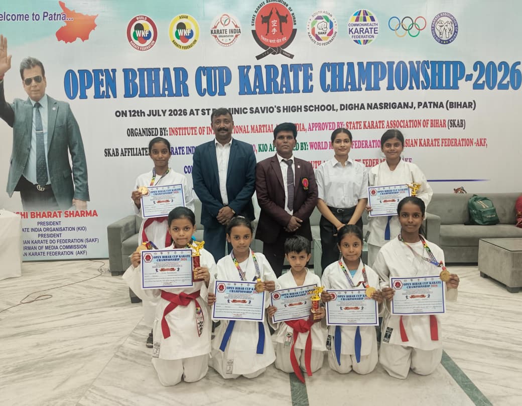 ओपन बिहार कप कराटे चैंपियनशिप में हाजीपुर के खिलाड़ियों का जलवा, जीते 5 स्वर्ण और 2 रजत पदक