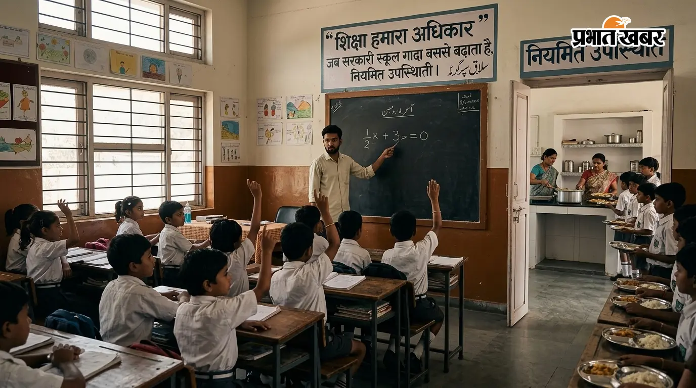सरकारी स्कूल की बदली तस्वीर, समय पर पढ़ाई और भोजन से बच्चों की बढ़ रही नियमित उपस्थिति