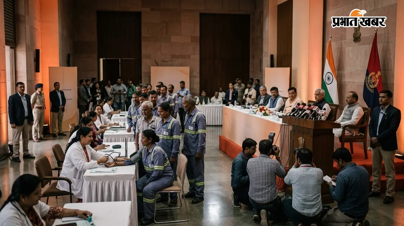 नगर को साफ रखने वालों का रखा गया स्वास्थ्य का ख्याल, नमस्ते दिवस पर लगा विशेष हेल्थ कैंप