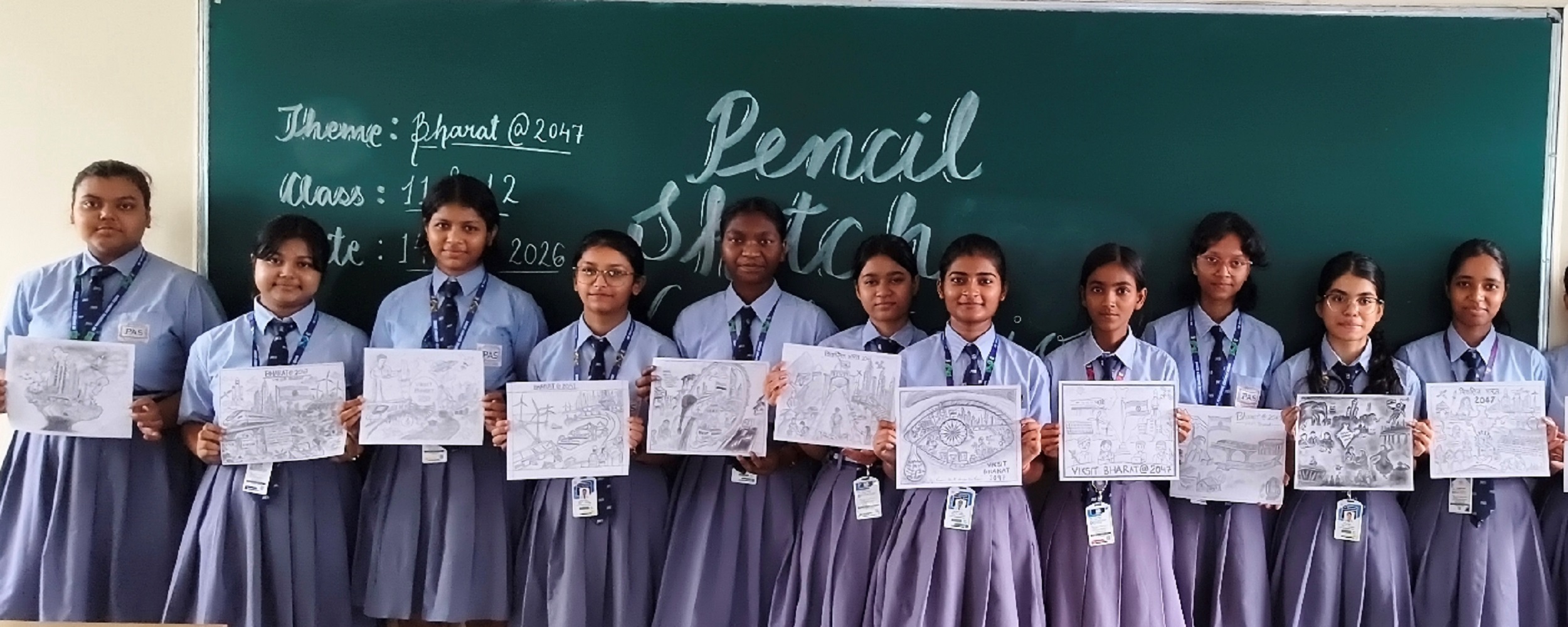 पीएएस में पेंसिल स्केच प्रतियोगिता आयोजित