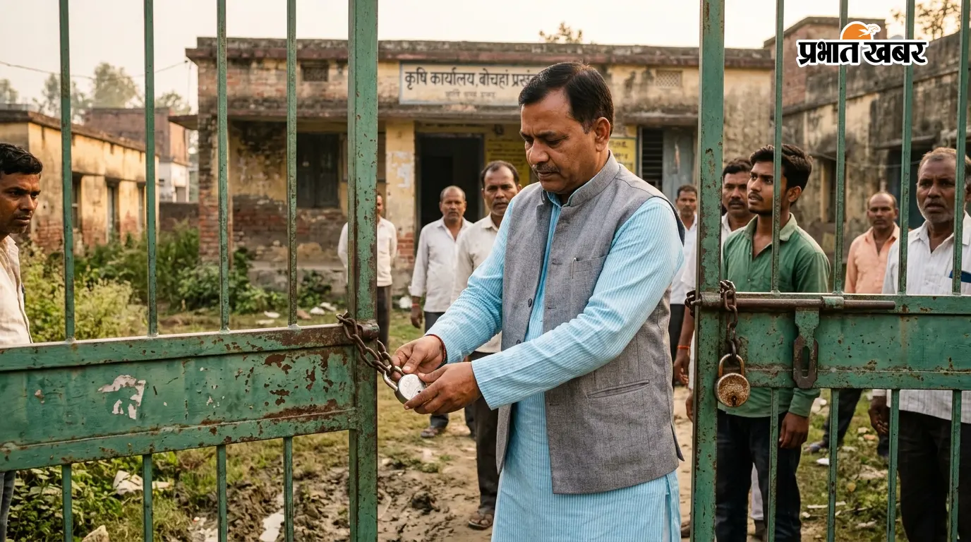 मुजफ्फरपुर: बोचहां प्रखंड प्रमुख ने बंद कृषि कार्यालय में जड़ा दूसरा ताला, अनुपस्थित कर्मियों का वेतन रोकने का आदेश