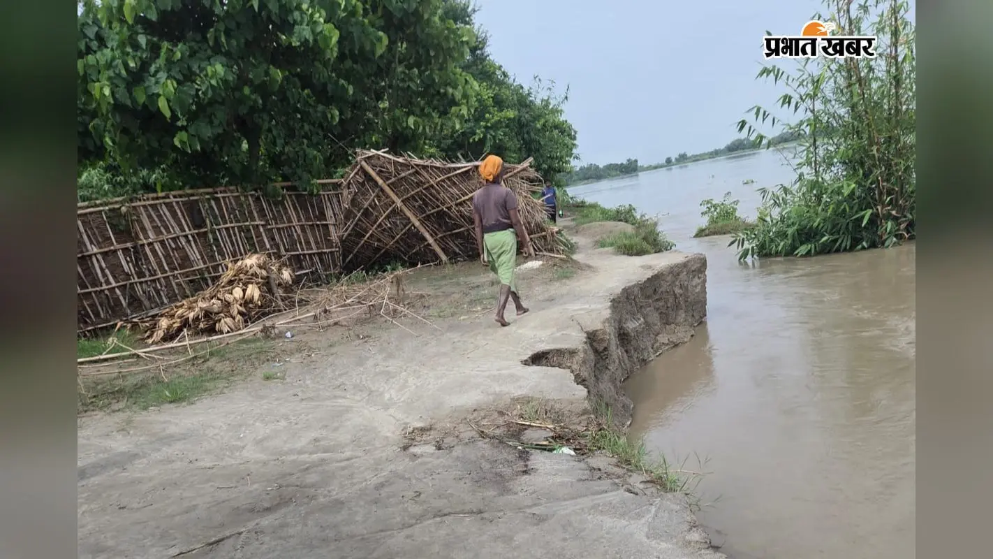 बकुनिया पंचायत में कोसी का भीषण कटाव, दर्जनों परिवारों पर मंडराया विस्थापन का खतरा