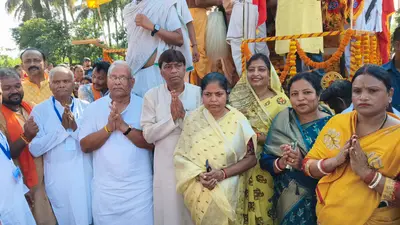 बेलवा से निकली भगवान जगन्नाथ की भव्य रथ यात्रा, पांच विधायकों ने श्रद्धालुओं संग खींची रथ की रस्सी