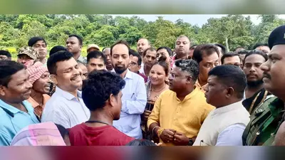 भूमि पूजन से पहले टिकरी के ग्रामीणों ने किया सड़क जाम, सांसद-विधायक के आश्वासन पर हटे