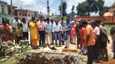 शिवांगना शिव मंदिर मेला परिसर में प्रवेश द्वार का हुआ शिलान्यास